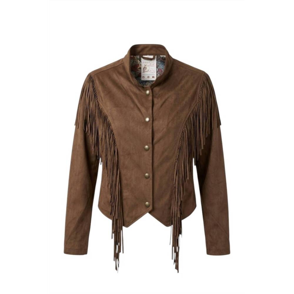 NEW MONTANACO women's fringe jacket in brown
